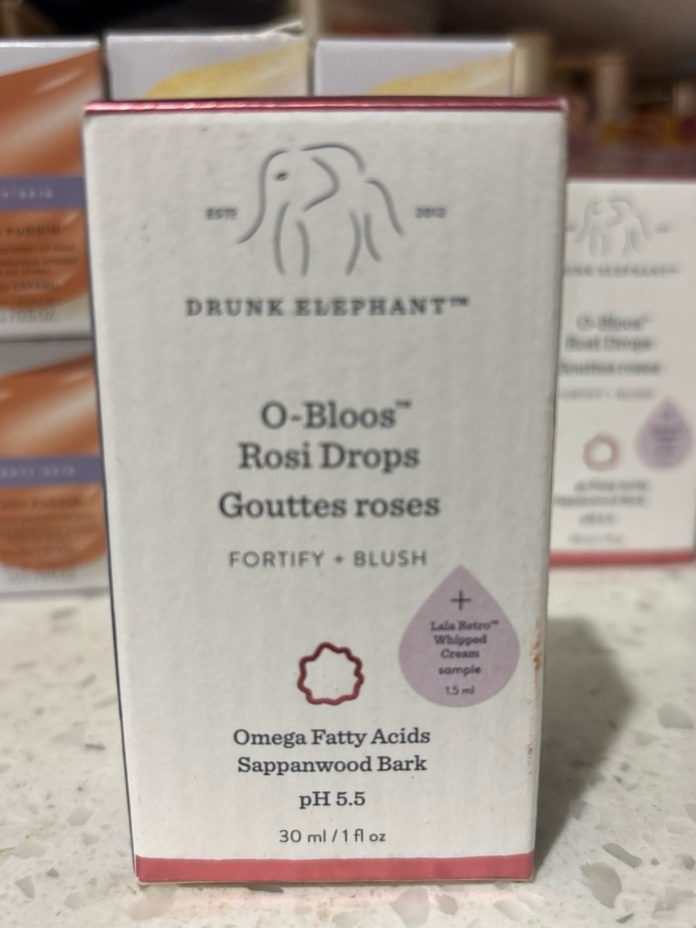 Drunk Elephant O-Bloos Rosi Drops Blush - White & Pink Accents